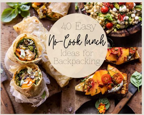 40 Easy No-Cook Lunch Ideas for Backpacking or Hiking Packed Picnic Lunch Ideas, Easy Hiking Lunches, Camping Lunch Ideas No Cook, Day Hike Lunch Ideas, No Cook Backpacking Meals, Backpacking Lunch Ideas No Cook, Backpacking Meal Ideas, Hiking Sandwiches, No Cook Lunch