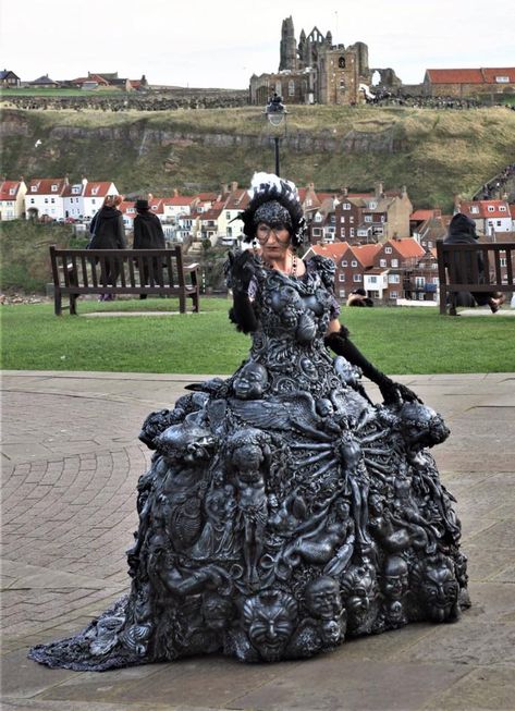 One beautiful costume from Whitby Goth weekend Masquerade Outfit Ideas, Whitby Goth Weekend, Masquerade Outfit, Gothic People, Goth Subculture, Gothic Aesthetic, Theatre Costumes, Beautiful Costumes, Hijab Dress