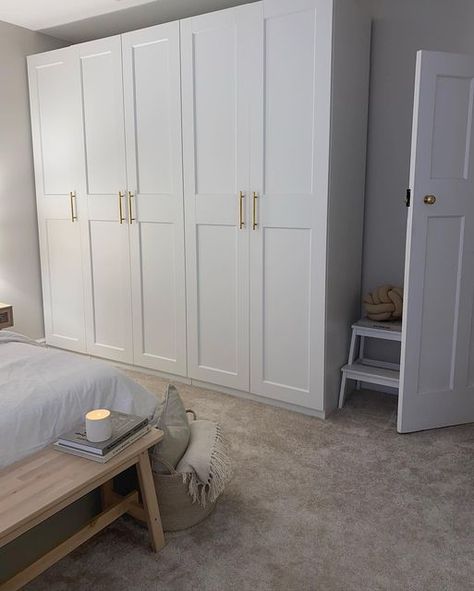 Family Room Storage, Ikea Wardrobe, Ikea Pax Wardrobe, Knysna, Beige Bedroom, Storage Kids Room, Bedroom Renovation, Bedroom Wardrobe, Master Bedrooms Decor