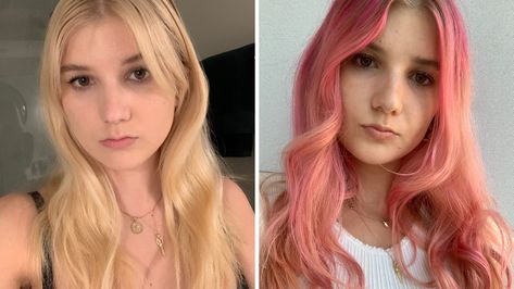 Best Pink Hair Dye & Tips for DIY’ing Your Color | Glamour Best Pink Hair Dye, Dyeing My Hair, Pink Hair Highlights, Hair Color Tips, Good Dye Young, Dyed Tips, Hair Dye Tips, Types Of Hair Color, Pink Hair Color