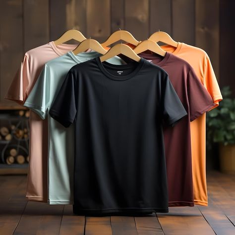 Photo colorful assortment of gents tshir... | Premium Photo #Freepik #photo Background For Tshirt Photography, T Shirt Product Photoshoot, Tshirt Photography Ideas Products, Tee Shirt Product Photography, T Shirt Product Photography, Plain Tee Shirts, Apparel Mockup, Image Icon, Shirt Printing