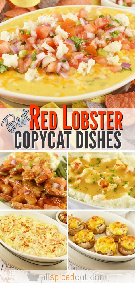 The Best Easy Red Lobster Copycat Recipes - All Spiced Out Red Lobster Walts Favorite Shrimp Recipe, Red Lobster Menu Dinners, Red Lobster Lobster Mashed Potatoes, Lobster Mashed Potatoes Recipe, Red Lobster Bar Harbor Bake Recipe, Red Lobster Mashed Potatoes, Red Lobster Copycat Recipes, Red Lobster Coleslaw Recipe, Red Lobster Salmon New Orleans Recipe