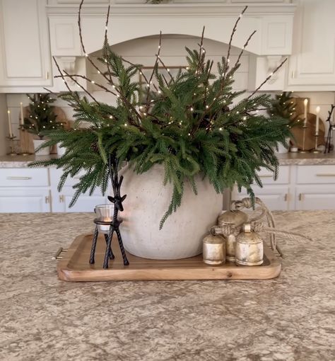 Christmas Kitchen Table Decorations, Over Sink Christmas Decor, Kitchen Christmas Centerpiece, Christmas Counter Centerpiece, Christmas Decor Countertop, Kitchen Corner Counter Christmas Decor Ideas, Round Kitchen Table Christmas Decor, Round Dining Table Christmas Centerpiece, Cabinet Top Christmas Decor