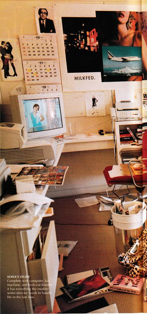 Sofia Coppola and Spike Jones at home by Bruce Weber for US VOGUE March 2000. Sofia Coppola Photoshoot, Sofia Coppola Home, Sofia Coppola Office, Sofia Coppola Room Aesthetic, Safe Bedroom, Sofia Coppola Style, Interior Sliding French Doors, Interior Design Colleges, Sliding French Doors