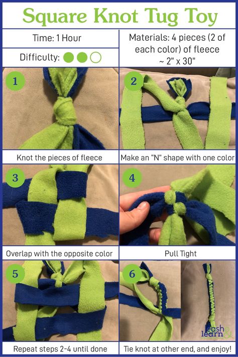 3 No-Sew Fleece Dog Toys You Can Easily Make at Home - Leash and Learn Fleece Dog Toys, Dog Fundraiser, Homemade Dog Toys, Gus Gus, Diy Pet Toys, Diy Dog Toys, Diy Dog Bed, Sewing Fleece, Different Crafts