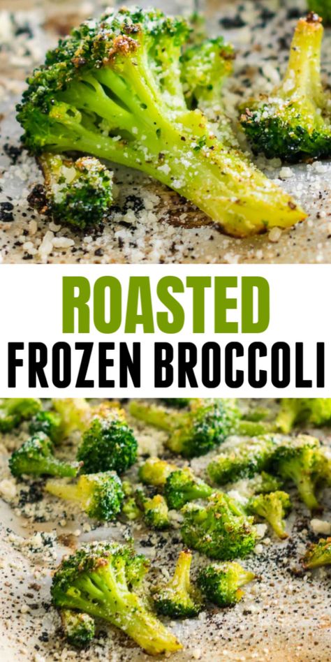 Roasted Frozen Broccoli, Roast Frozen Broccoli, Roasted Vegetable Recipes, Broccoli Recipe, Healthy Vegetable Recipes, Vegetable Side Dishes Recipes, Side Dishes Recipes, Frozen Broccoli, Veggie Side Dishes