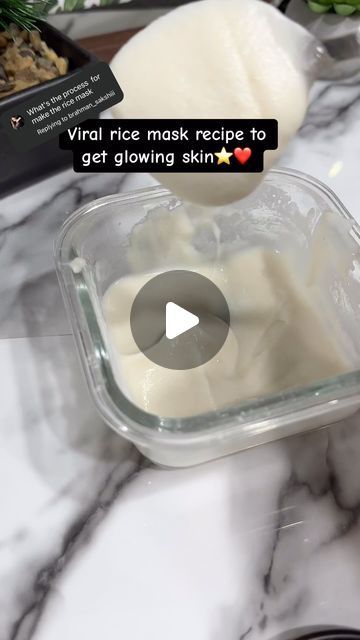 Tanisha Ahuja on Instagram: "Viral korean Rice mask Recipe for korean glass skin❤️  korean beauty glass skin secret- rice face mask✅ I finally understood the value & realized how good is this face mask for skin. Its been 100 days since i have been using this rice mask, can definently see the difference in my skin❤️  Benefits :- . ⭐️Rice water for skin being rich in antioxidants is an excellent skin brightening ingredient. ✅Leave it on face for 15 min and wash it off with cold water, followed by Moisturizer ✅I use this 2-3 times in a week which is good enough❤️  Recipe-1 ⭐️1-2 tbsp Rice flour  ⭐️2-3 tbsp milk ⭐️1 tbsp honey   ✅If you have dry skin, incorporating yogurt will make more benefit to your skin.  ✅If you are allergic to honey, or if honey doesn't work for you. Another Ideal Option Rice Mask Recipe, Korean Rice Mask, Rice Flour Face Mask, Rice Face Mask, Rice Mask, Skin Korean, Korean Glass Skin, Mask For Dry Skin, Being Rich