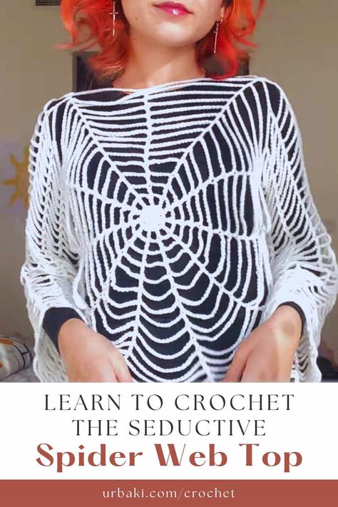 If you're a crochet enthusiast looking to create a stylish and unique piece for your wardrobe, the Spider-Web Top is a fantastic project to embark upon. Combining intricate lacework and a touch of boho charm, this crochet tutorial will guide you step by step in crafting a stunning Spider-Web Top that will have heads turning wherever you go. Congratulations! You've just completed your Spider-Web Top crochet project. This stylish and airy top is perfect for warm weather or layering with your... Spiderweb Sweater, Spider Web Top, Spiderweb Top, Web Top, Web Patterns, Halloween Crochet Patterns, Crochet Tops Free Patterns, Crochet Design Pattern, Crochet Shirt