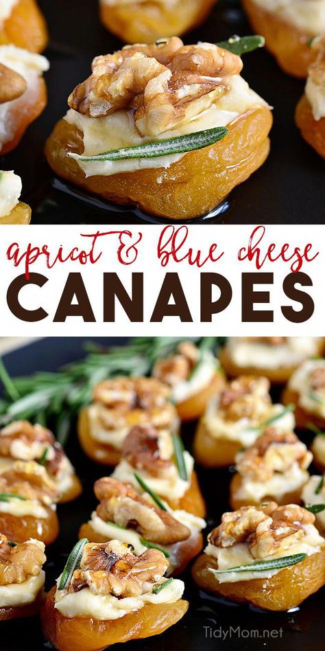 Cheese Canapes, Dried Apricot, Canapes Recipes, Appetizer Bites, Thanksgiving Appetizers, Holiday Appetizers, Dried Apricots, Easy Appetizer Recipes, Best Appetizers