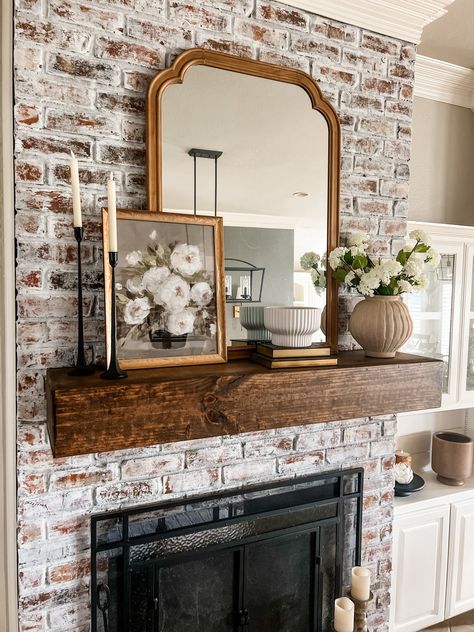 Better Homes & Gardens Pottery 8" … curated on LTK Classy Mantle Decor, Mantle Below Tv Decor, Mantel Piece Decor, Brick Fireplace Mantel Decor, Vintage Mantel Decor, Mantel Clock Decorating Ideas, Mantle With Mirror Decorating Ideas, Antique Mantel Decorating Ideas, Mantle Styling With Tv