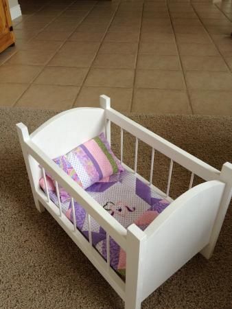 Diy Doll Crib, Barbie Products, Perlengkapan Bayi Diy, Baby Doll Crib, House Barbie, Baby Doll Bed, Diy Crib, Doll Cradle, Doll Crib