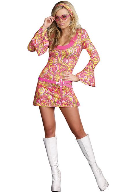 Go Go Dancer Halloween Costume, Sixties Costume, Paisley Retro Dress 70s Gogo Dancer, Go Go Girl Costume, Halloween Costume Teenage Girl, 70s Disco Costume, Go Go Dancer Costume, Decades Costumes, 70s Costume, Disco Costume, Hippie Halloween