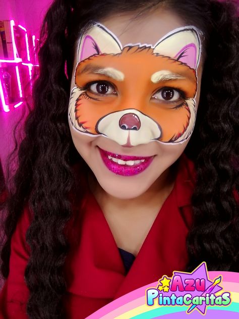 Pintacaritas Turning Red Red Panda Face Paint, Panda Face Paint, Red Face Paint, Turning Red Disney, Face Paint Party, Red Disney, Panda Face, Red Face, Turning Red