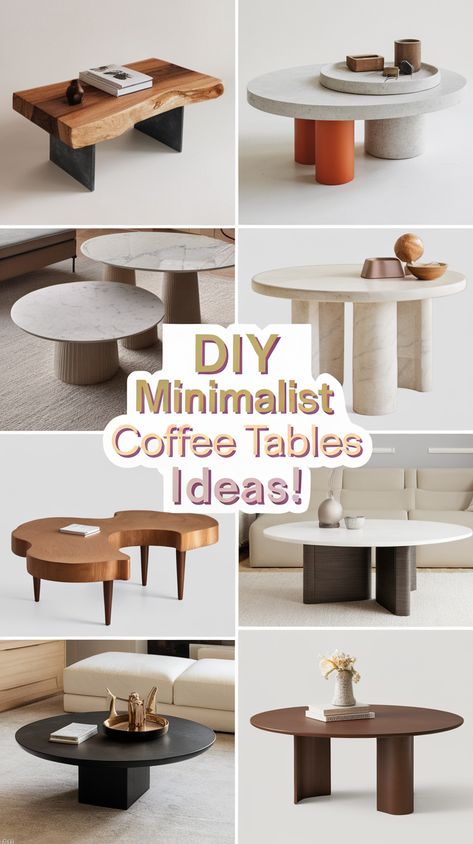 18 DIY Minimalist Coffee Tables to Achieve a Modern Look (Don’t Miss #10!) Diy Coffee Table Modern, Minimalist Coffee, Minimalist Coffee Table, Coffee Table Modern, Diy Coffee Table, Table Modern, Diy Coffee, Home Decor Diy, Coffee Tables