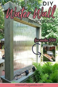 Outdoor Water Wall, Outdoor Wall Fountains, Outdoor Waterfalls, Diy Water Feature, Water Feature Wall, Diy Water Fountain, Outdoor Water Features, Diy Garden Fountains, Fountains Backyard