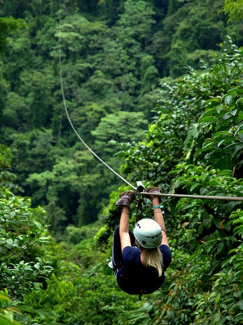 Zip Lining in the Rainforest Canopy (Costa Rica). Few things are more purely joyful than clipping into a high-speed cable, laced above and through the seething jungle canopy. Invented in Santa Elena, zip-lining outfits quickly multiplied, cropping up in all corners of Costa Rica. The best place to sample the lines is still Monteverde, where the forest is alive. www.lonelyplanet.... Ziplining Outfit, Rainforest Canopy, Zip Lining, Zip Line, Monteverde, Costa Rica Travel, The Rainforest, Santa Lucia, Summer Bucket Lists