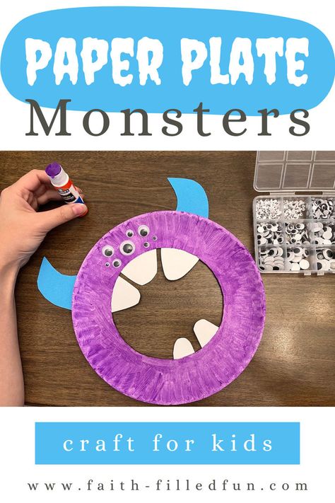 paper plate monsters craft for kids Monster Masks, Easy Preschool Crafts, Teacher Projects, Monster Craft, Monster Theme, Kids Ministry, Cute Paper, Art Camp, Sunday School Lessons