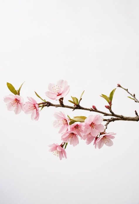 Premium Photo | Single sakura flower branch on white background Sakura Leaves, Blossom Pictures, Sakura Branch, Door Display, Animal Anatomy, Door Displays, Sakura Flower, Flower Branch, Tiny Flowers