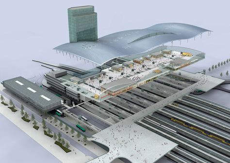 Terminal Bus, Transport Hub, Train Station Architecture, Airport Design, Roof Covering, Road Design, Futuristic City, Central Station, Bus Station