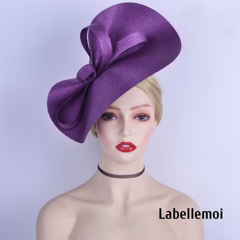 Purple Short Brim Fascinator For Races, Adjustable Purple Fascinator For Races, Purple Headband Fascinator For Royal Ascot, Royal Ascot Purple Wide Brim Fascinator, Orange Fascinators, Bride Maids, Purple Hat-shaped Fascinator For Wedding, Purple Fascinator, Wedding Tea Party