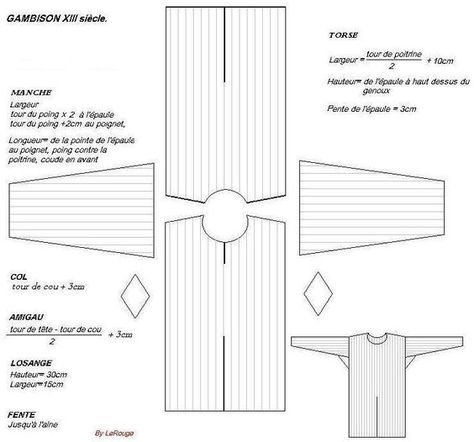 Gambison Medieval, Gambeson Pattern, Medieval Pattern, Medieval Cosplay, Armor Drawing, Viking Clothing, Textiles Projects, Historical Armor, Larp Costume