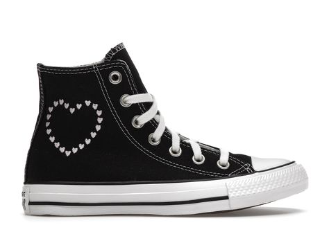 Converse Chuck Taylor AllStar Embroidered Hearts (Women's) Sneakers in Black/White Pink Nike Shoes, Embroidered Hearts, Affordable Shoes, Black Converse, Heart Women, Embroidered Heart, Pink Nikes, Converse Sneakers, Converse Chuck Taylor All Star