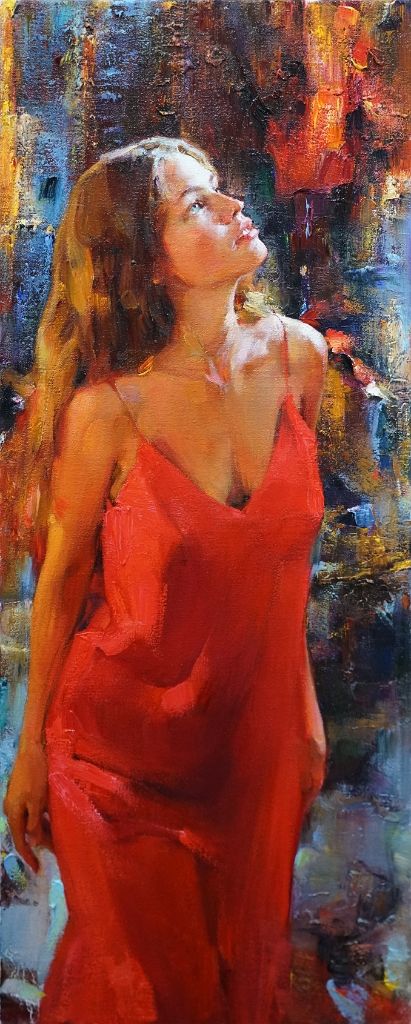 Garmash Paintings, Painting Of A Woman, Glow Oil, Artistic Pictures, Fantasy Wall Art, Female Art Painting, Russian Art, The Glow, Gorgeous Art