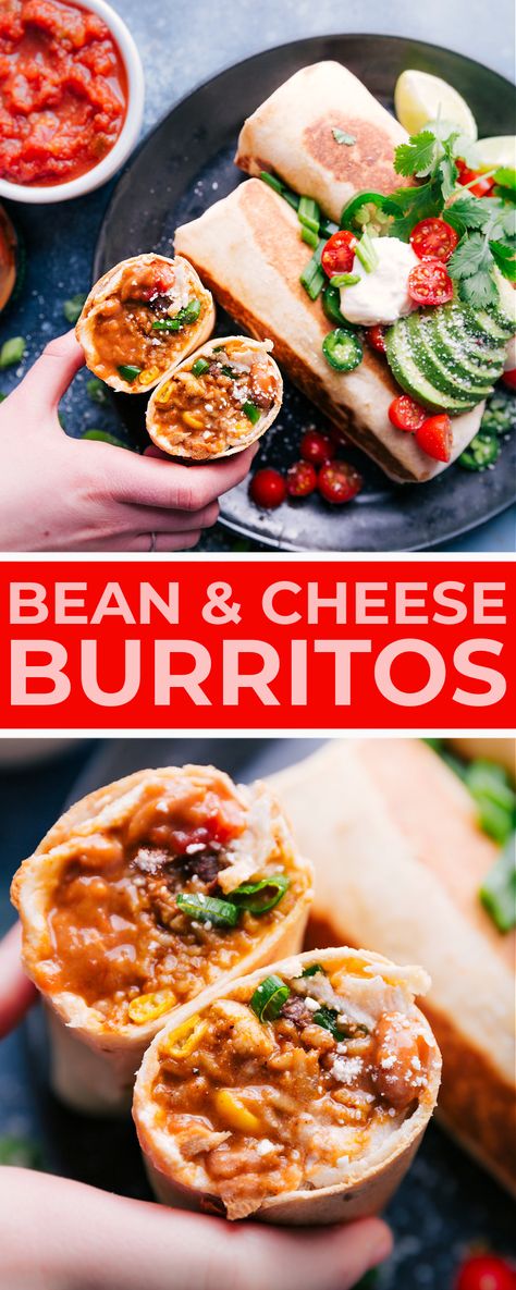 Easy Vegetarian Burrito, Freezer Burritos Vegetarian, Been And Cheese Burritos, Make Ahead Bean And Cheese Burritos, Meatless Burritos, Bean And Cheese Burrito Recipe, Seasoned Pinto Beans, Vegetarian Burritos, Pinto Beans And Rice