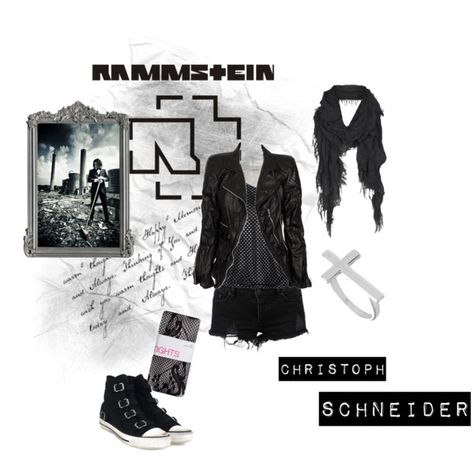 Rammstein inspired outfit: Christoph "Doom" Schneider, created by ihatekt on Polyvore Rammstein Concert Outfit, Rammstein Concert, Christoph Schneider, Hollywood Undead, Aesthetic Inspiration, Complete Outfits, Inspirational People, Grunge Outfits, Dressed Down