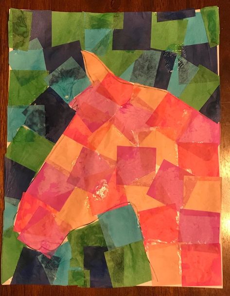 Mosaic Art Horse Head - My Pony Adventure Craft For All Ages, Horse Template, Farm Animals Activities, Horse Lessons, Camp Theme, Farm Animals Theme, Camp Activities, Western Crafts, Summer Camp Crafts