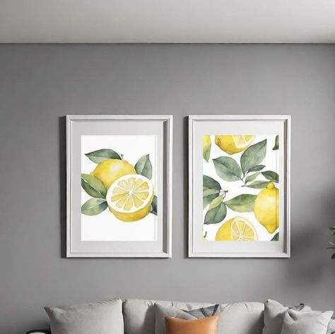 Mabel Louise Creative on Instagram: "🍋✨ Elevate your space with these vibrant lemon digital prints! 🖼️ Available for instant download on my Etsy store. Add a touch of freshness to your decor! 🛍️ #DigitalPrints #LemonArt #EtsyShop #homedecor #lemon #smallbusiness" Bold Watercolor, Food Watercolor, Watercolor Lemon, Botanical Floral Art, Edgy Design, Selling Furniture, Hanging Posters, Floral Prints Art, Kitchen Food