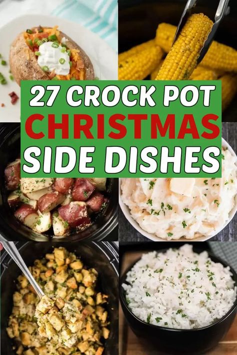 Crockpot Side Dishes for Christmas - Eating on a Dime Easy Crockpot Side Dishes, Side Dishes For Christmas, Dishes For Christmas, Christmas Crockpot Recipes, White Cheese Dip Recipe, Cheesy Potatoes Crock Pot, Slow Cooker Scalloped Potatoes, Crock Pot Sweet Potatoes, Crock Pot Baked Potatoes