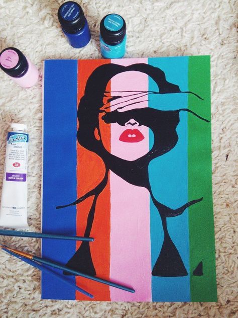 Canvas For Beginners, Canvas Painting Ideas, Hippie Painting, Pop Art Canvas, Canvas Painting Tutorials, Cute Canvas Paintings, Easy Canvas Art, Canvas Drawings, Soyut Sanat Tabloları