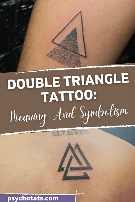 4 Triangle Tattoo, Triangle Neck Tattoo, Double Triangle Tattoo, World Tattoos, Deep Meaningful Tattoos, Geometric Tattoo Meaning, Reflection Tattoo, Wisdom Tattoo, Connecting Tattoos