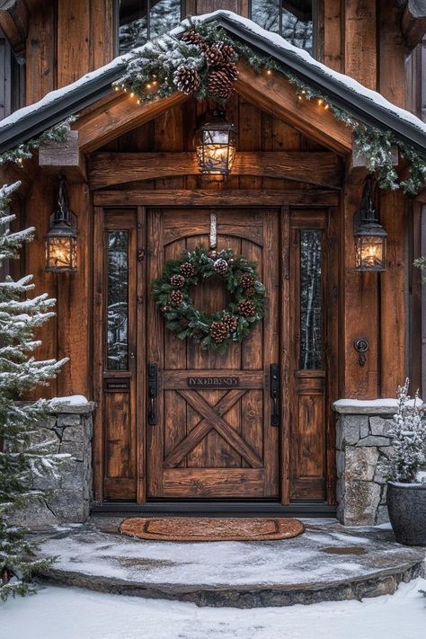 21 Cozy Mountain Lodge Christmas Decor Ideas 11 Cabin Christmas Decor Rustic, Ski Lodge Christmas Decor, Winter Lodge Decor, Lodge Christmas Decor, Lodge Christmas, Eclectic Bathroom Design, Lodge Aesthetic, Lodge Style Home, Cabin Christmas Decor