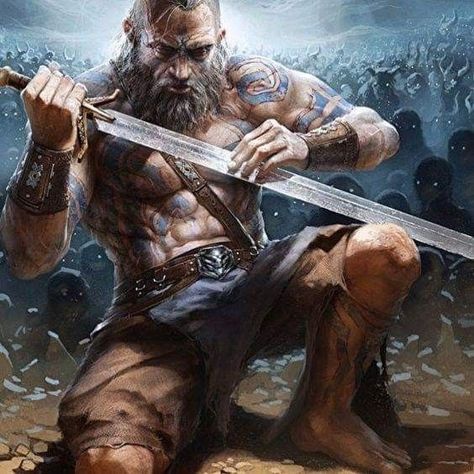 Viking Vampire Art, Viking Warrior Art, Barbarian Art, Barbarian Dnd, Art Viking, Viking Character, Celtic Warriors, Roleplay Characters, Conan The Barbarian