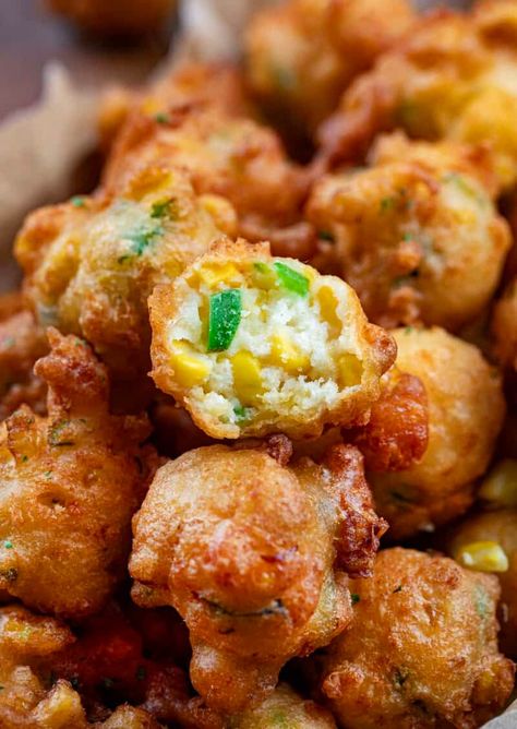 Looking for a tasty and addictive snack? Try Jalapeno Corn Nuggets - a blend of sweet corn, jalapenos, and cheese, fried to golden perfection. Cowboy Bites With Corn, Corn Nuggets Recipe, Corn Jalapeno, Corn Nuggets, Cheddar Cornbread, Spicy Corn, Honey Mustard Sauce, Homemade Ranch, Sweet Chili Sauce