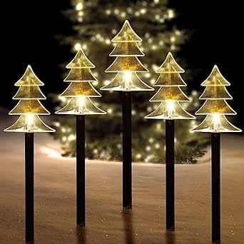 Christmas Solar Stake Lights, Set of 5 Waterproof Landscape Christmas Lights, Pathway Christmas Decorations, LED Lights for Yard Lawn Patio Walkway Decor (Tree) Solar Christmas Tree, Christmas Pathway Lights, Patio Walkway, Landscape Christmas, Outdoor Decorative Lights, Solar Pathway Lights, Pathway Lights, Pumpkin Lights, Solar Powered Lights