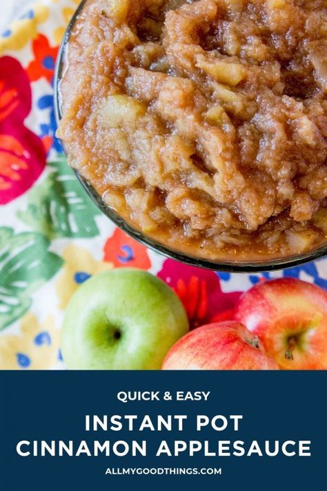 Quick & Easy Instant Pot Cinnamon Apple Sauce. Homemade applesauce that is simple to make at home in the pressure cooker. #apples #applesauce #pressurecooker #instantpot Apple Sauce Homemade, Cinnamon Apple Sauce, Indian Sauces, Cinnamon Applesauce, Apple Sauce Recipes, Homemade Applesauce, Apple Sauce, Cinnamon Apple, Easy Cinnamon