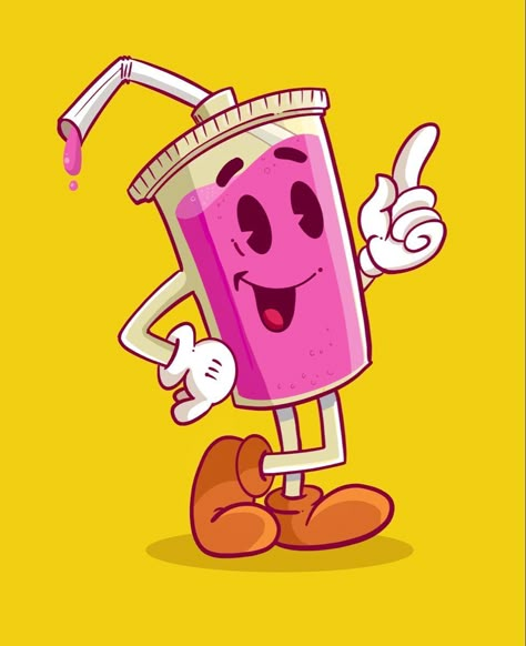 Rubber Hose Cartoon Milkshake by @maumoraes  Feeling the retro vibe? 😎 Loving this design? 😍 Want more? Head over to the link above now! Don't miss out! 🚀#RetroMascot #RetroMascotLogo Rubber Hose Animation Style, Retro Style Drawing, Cartoon Style Graphic Design, Rubber Hose Hands, Rubber Hose Illustration, Rubber Hose Cartoon Style, Rubber Hose Character, Quirky Character Design, Old Cartoon Drawings