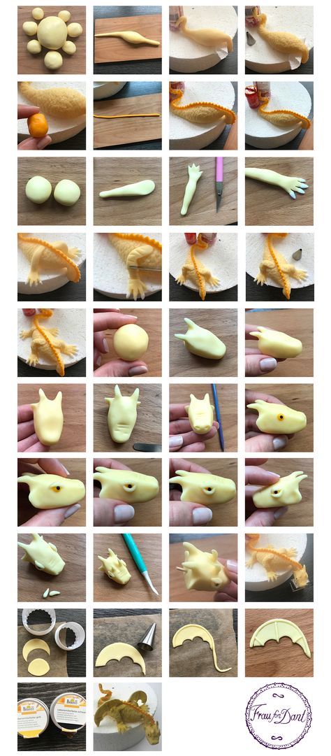 Dragon Cakes, Dragon Cake, Polymer Clay Dragon, Clay Dragon, Fondant Tutorial, Cute Polymer Clay, Cute Clay, Polymer Clay Projects, Polymer Clay Creations