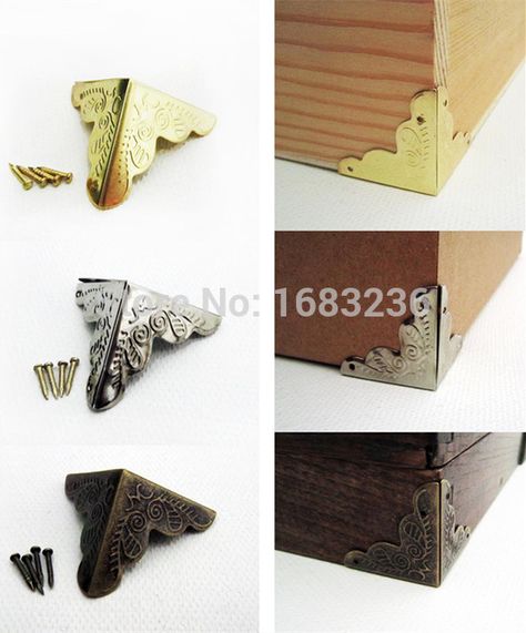 12X Decorative Antique Brass Golden Silvery Jewelry Wine Gift Box Wooden Case Chest Edge Cover Corner Protector Guard 25mm+Nails Wine Gift Boxes, Antique Jewelry Box, Iron Sheet, Jewelry Chest, Corner Protectors, Antique Iron, Wine Box, Wood Case, Wooden Jewelry Boxes