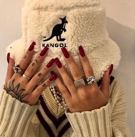 Red Acrylic Nails, Red Nail, Square Acrylic Nails, Fire Nails, Funky Nails, Pretty Acrylic Nails, Chic Nails, Best Acrylic Nails, Square Nails