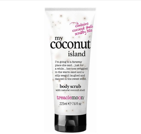 treaclemoon my coconut island body scrub contains coconut shell scruby bits Coconut Body Scrub, Coconut Island, Coconut Body Scrubs, Smell Nice, Shower Skin Care, Coconut Shell, Body Hair, Body Products, Body Skin