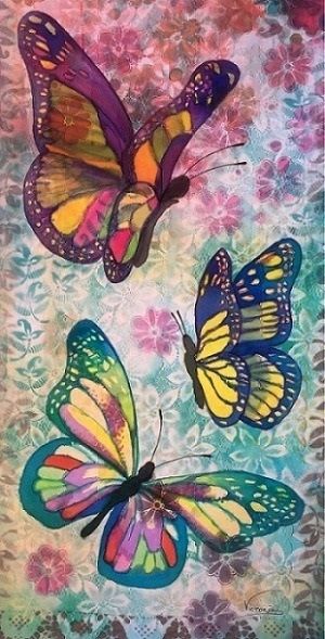 butterflies silk painting by Victoria Butterflies Paintings, Roses Gif, Art Splash, Butterfly Wallpaper Backgrounds, Zen Doodle Art, Butterfly Wallpaper Iphone, Butterfly Images, Butterfly Pictures, Butterfly Fairy