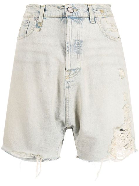 R13 distressed boyfriend-cut shorts Boyfriend Cut, Dolce E Gabbana, Pocket Belt, Denim Short, Shorts Jeans, Short Cuts, Nike Air Jordan, Miu Miu, Patch Logo