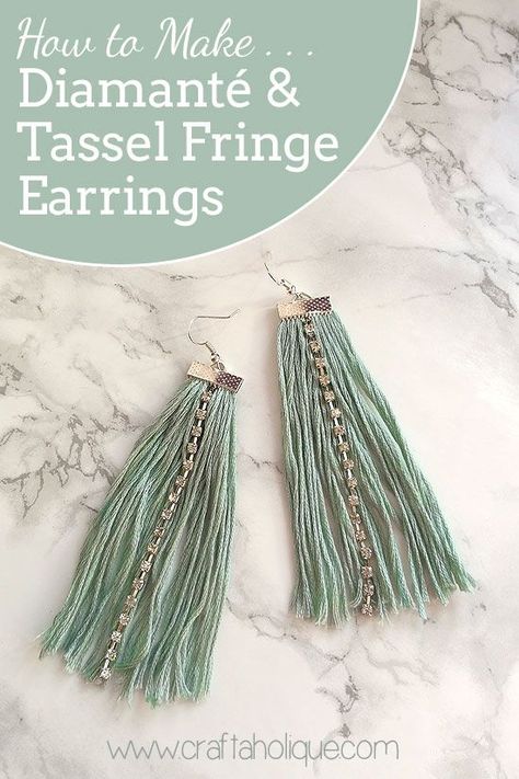 Earrings With Tassels, Earrings Tutorial, Jewerly Making, Jewelry Making Earrings, Diy Tassel, Tassel Jewelry, Earring Tutorial, Tassel Fringe, Diy Schmuck