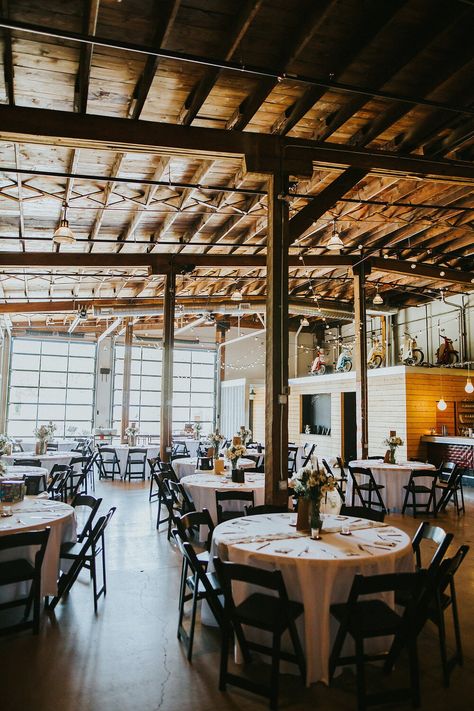 Warehouse Wedding Venue Ideas, Wooden Garden Chairs, Illinois Wedding Venues, Market Lighting, Illinois Wedding, Coffee Business, Warehouse Wedding, Historic Wedding, Chicago Wedding Venues