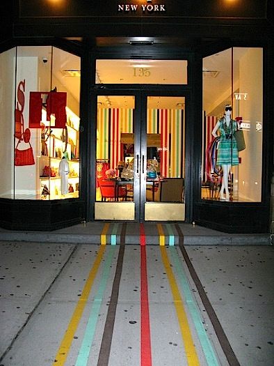 through the @kate spade new york store :) #ridecolorfully Painted Sidewalk, Thrifting Business, Retail Decor, Polo Store, Community Ideas, Shop Exterior, Store Layout, Retail Signs, Shop House Plans