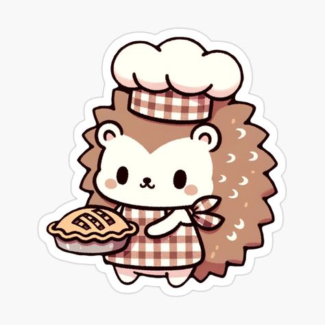 Chibi Hedgehog, Doodle Bops, Forest Drawings, Kawaii Hedgehog, Chef Sticker, Forest Drawing, Animal Doodles, Cute Animal Clipart, Cute Easy Drawings